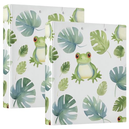 Froschblätter Drei-Ringbuch, flexibler D-Ringordner mit Taschen, 3-Ringbücher für Schule, Uni, Büro (2 Stück) von RPLIFE