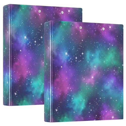 Galaxy-Bunter Drei-Ringbuch, 3,8 cm, flexibler D-Ringordner mit Taschen, 3-Ringbücher für Schule, Uni, Büro Galaxy-Bunter Drei-Ringbuch, 3,8 cm, flexibler D-Ringordner mit Taschen, 3-Ringbücher für Schule, Uni, Büro von RPLIFE