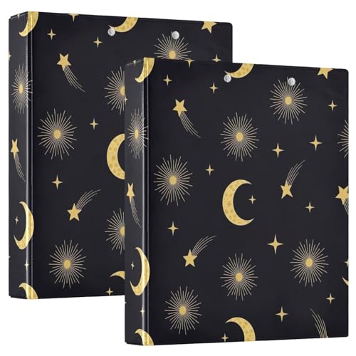 Golden Moons Drei-Ringbuch 1,5 Zoll, flexibler D-Ringordner mit Taschen, 3-Ringbücher für Schule, Uni, Büro Golden Moons Drei-Ringbuch 1,5 Zoll, flexibler D-Ringordner mit Taschen, 3-Ringbücher für Schule, Uni, Büro von RPLIFE