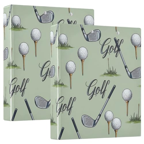 Golfschläger-Drei-Ringbuch, flexibler D-Ringordner mit Taschen, 3-Ringbücher für Schule, Uni, Büro (2 Stück) von RPLIFE