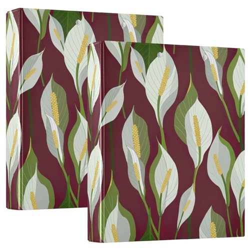Green Lily 3-Ringbuch, D-Ringbuch mit Klemmbrett, groß, 3 Ordner für Schule, Uni, Büro (2 Stück) von RPLIFE