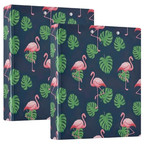 Grüne Blätter, rosa Flamingos, 3,8 cm, D-Ringbuch mit Klemmbrett, 3 große Ordner für Schule, Uni, Büro, 2 Stück Grüne Blätter, rosa Flamingos, 3,8 cm, D-Ringbuch mit Klemmbrett, 3 große Ordner für Schule, Uni, Büro, 2 Stück von RPLIFE