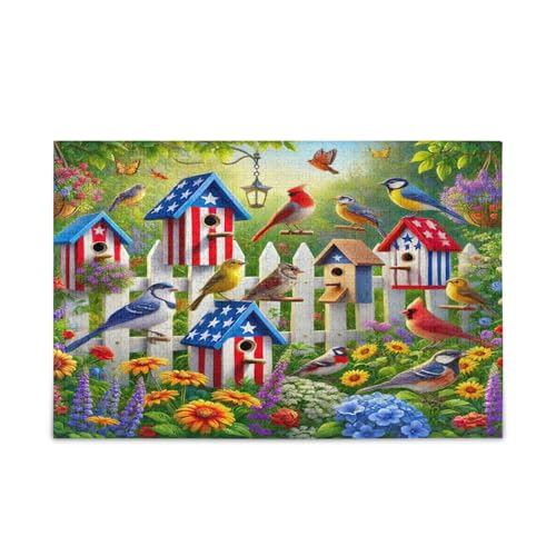 Holz-Puzzle, Vogelhäuser, Blumen, Garten, Erwachsene, 500 Teile, 500 x 37 cm Holz-Puzzle, Vogelhäuser, Blumen, Garten, Erwachsene, 500 Teile, 500 x 37 cm von RPLIFE