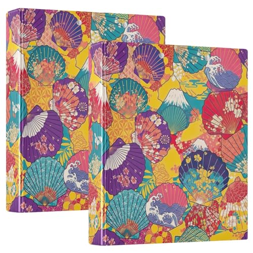 Japanisches Blumenmuster, 3,8 cm, 3-Ringbuch, D-Ringbuch mit Klemmbrett, 3 große Ordner für Schule, Uni, Büro, 2 Stück Japanisches Blumenmuster, 3,8 cm, 3-Ringbuch, D-Ringbuch mit Klemmbrett, 3 große Ordner für Schule, Uni, Büro, 2 Stück von RPLIFE