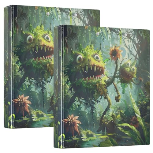 Jungle Monsters Adventure Drei-Ringbuch, 3,8 cm, flexibler D-Ringordner mit Taschen, 3-Ringbücher für Schule, Uni, Büro, 2 Stück Jungle Monsters Adventure Drei-Ringbuch, 3,8 cm, flexibler D-Ringordner mit Taschen, 3-Ringbücher für Schule, Uni, Büro, 2 Stück von RPLIFE