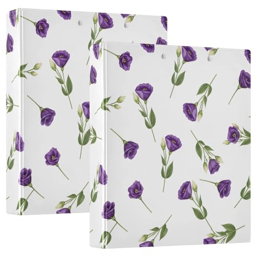 Lila Blumen Weiß Drei-Ringbuch Flexibler D-Ringordner mit Taschen 3-Ringbücher für Schule, Uni, Büro Lila Blumen Weiß Drei-Ringbuch Flexibler D-Ringordner mit Taschen 3-Ringbücher für Schule, Uni, Büro von RPLIFE