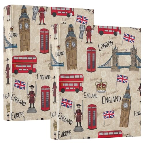 London England Scenery Drei-Ringbuch 3,8 cm, D-Ringbuch mit Klemmbrett, große 3 Ordner für Schule, Uni, Büro, 2 Stück London England Scenery Drei-Ringbuch 3,8 cm, D-Ringbuch mit Klemmbrett, große 3 Ordner für Schule, Uni, Büro, 2 Stück von RPLIFE
