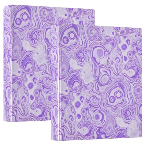 Marmor Lila 3-Ringbuch 3,8 cm, flexibler D-Ringordner mit Taschen, 3-Ringbücher für Schule, Uni, Büro (2 Stück) von RPLIFE