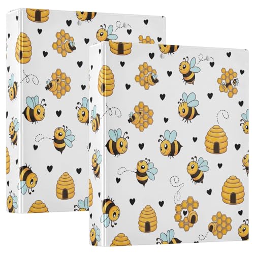 Niedliche Cartoon-Bienen-3-Ringbuch, flexible D-Ringbücher mit Taschen, 3-Ringbücher für Schule, Uni, Büro Niedliche Cartoon-Bienen-3-Ringbuch, flexible D-Ringbücher mit Taschen, 3-Ringbücher für Schule, Uni, Büro von RPLIFE