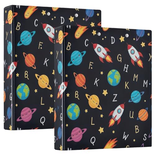 Niedliche Cartoon-Planeten, 3,8 cm, 3-Ringbuch, flexible D-Ringbücher mit Taschen, 3-Ringbücher für Schule, Uni, Büro Niedliche Cartoon-Planeten, 3,8 cm, 3-Ringbuch, flexible D-Ringbücher mit Taschen, 3-Ringbücher für Schule, Uni, Büro von RPLIFE