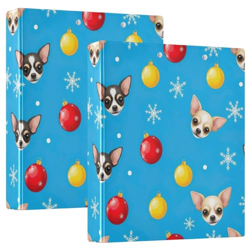 Niedliche Hundegesichter 3-Ringbuch 1,5 Zoll, flexibler D-Ringordner mit Taschen, 3 Ringbücher für Schule, Uni, Büro von RPLIFE
