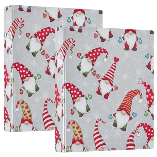 Niedliche Weihnachtswichtel, 3-Ringbuch, D-Ringbuch mit Klemmbrett, große 3 Ordner für Schule, Uni, Büro, Rot / Grau, 2 Stück Niedliche Weihnachtswichtel, 3-Ringbuch, D-Ringbuch mit Klemmbrett, große 3 Ordner für Schule, Uni, Büro, Rot / Grau, 2 Stück von RPLIFE