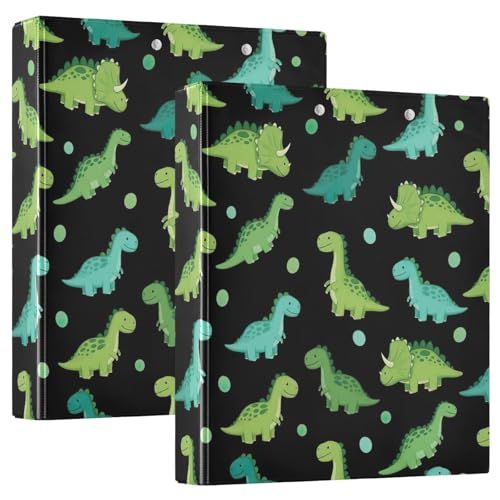 Niedliche grüne Dinosaurier, schwarz, 3,8 cm, 3-Ringbuch, flexibler D-Ringordner mit Taschen, 3-Ringbücher für Schule, Uni, Büro Niedliche grüne Dinosaurier, schwarz, 3,8 cm, 3-Ringbuch, flexibler D-Ringordner mit Taschen, 3-Ringbücher für Schule, Uni, Büro von RPLIFE
