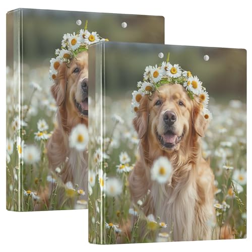 Niedlicher Golden Retriever Hund 3-Ringbuch, Flexibler D-Ringbuch mit Taschen, 3-Ringbücher für Schule, Uni, Büro Niedlicher Golden Retriever Hund 3-Ringbuch, Flexibler D-Ringbuch mit Taschen, 3-Ringbücher für Schule, Uni, Büro von RPLIFE