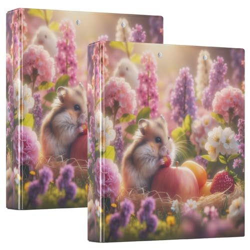 Niedlicher Hamster-Hortensien, 3,8 cm, 3-Ringbuch, flexibler D-Ringordner mit Taschen, 3-Ringbücher für Schule, Uni, Büro Niedlicher Hamster-Hortensien, 3,8 cm, 3-Ringbuch, flexibler D-Ringordner mit Taschen, 3-Ringbücher für Schule, Uni, Büro von RPLIFE