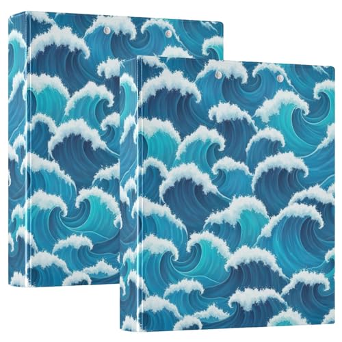 Ocean Waves Blue Turquoise 3,8 cm 3-Ringbuch, Flexibler D-Ringordner mit Taschen, 3-Ringbücher für Schule, Uni, Büro Ocean Waves Blue Turquoise 3,8 cm 3-Ringbuch, Flexibler D-Ringordner mit Taschen, 3-Ringbücher für Schule, Uni, Büro von RPLIFE