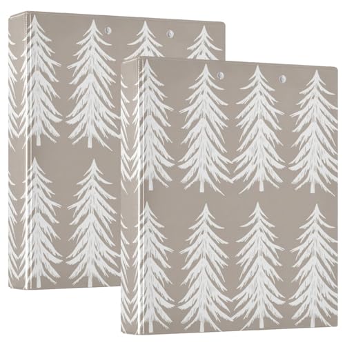 Pine Trees 3-Ringbuch mit 3 Ringen, 3,8 cm, D-Ringbuch mit Taschen, dekorative Ordner für Schule, Uni oder Büro, 2 Stück von RPLIFE