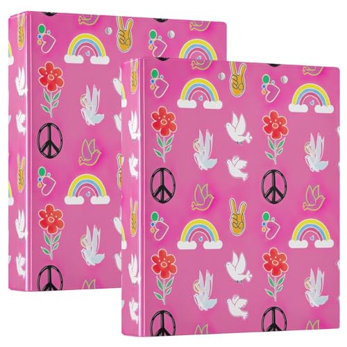 Playful Freedom Pink 3-Ringbuch, Flexibler D-Ringordner mit Taschen, 3-Ringbücher für Schule, Uni, Büro von RPLIFE