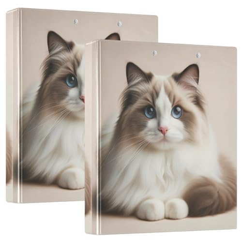 Ragdoll Cat D-Ringbuch mit Klemmbrett, 3,8 cm, 3 Ringbücher für Schule, Uni, Büro von RPLIFE