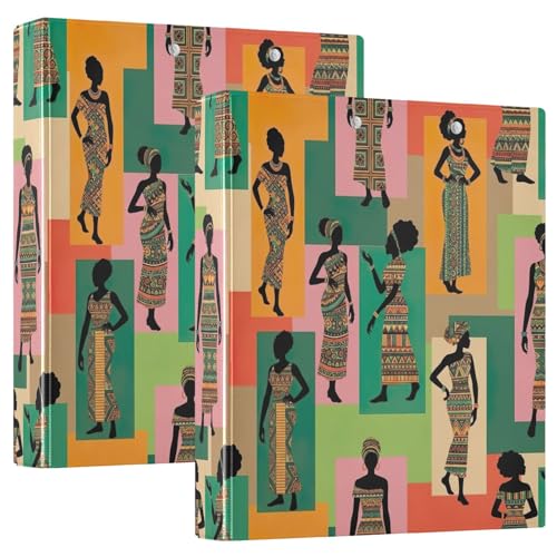 Retro-Damenbuch mit 3 Ringen, D-Ringbuch mit Klemmbrett, groß, 3 Ordner für Schule, Uni, Büro, 2 Stück Retro-Damenbuch mit 3 Ringen, D-Ringbuch mit Klemmbrett, groß, 3 Ordner für Schule, Uni, Büro, 2 Stück von RPLIFE