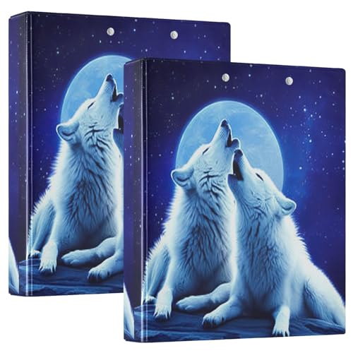 Ringbuch mit 3 Ringen, 3,8 cm, Weiß, Schwarz, Wolf, Mond, Blau, D-Ringbuch mit Klemmbrett, 3 Ordner für Schule, Uni, Büro Ringbuch mit 3 Ringen, 3,8 cm, Weiß, Schwarz, Wolf, Mond, Blau, D-Ringbuch mit Klemmbrett, 3 Ordner für Schule, Uni, Büro von RPLIFE