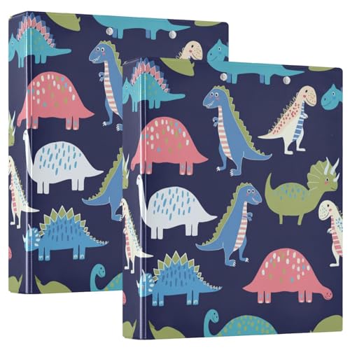 Ringbuch mit 3 Ringen, 3,8 cm, niedliche bunte Dinosaurier, Rex-D-Ringbuch mit Klemmbrett, 3 große Ordner für Schule, Uni, Büro Ringbuch mit 3 Ringen, 3,8 cm, niedliche bunte Dinosaurier, Rex-D-Ringbuch mit Klemmbrett, 3 große Ordner für Schule, Uni, Büro von RPLIFE