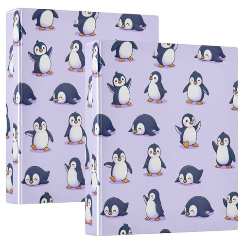 Ringbuch mit 3 Ringen, 3,8 cm, niedlicher Cartoon-Pinguin, violett, D-Ringbuch mit Klemmbrett, große 3 Ordner für Schule, Uni, Büro Ringbuch mit 3 Ringen, 3,8 cm, niedlicher Cartoon-Pinguin, violett, D-Ringbuch mit Klemmbrett, große 3 Ordner für Schule, Uni, Büro von RPLIFE