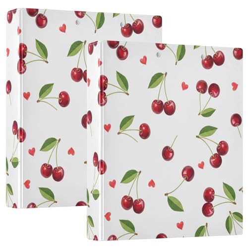 Ringbuch mit 3 Ringen, 3,8 cm, rote Kirschen, grüne Blätter, weiß, D-Ringbuch mit Klemmbrett, große 3 Ordner für Schule, Uni, Büro Ringbuch mit 3 Ringen, 3,8 cm, rote Kirschen, grüne Blätter, weiß, D-Ringbuch mit Klemmbrett, große 3 Ordner für Schule, Uni, Büro von RPLIFE