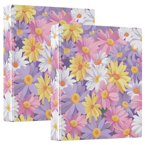 Ringbuch mit 3 Ringen, 3 Ringen, 3,8 cm, D-Ringbuch mit Taschen, dekorative Ordner für Schule, Uni oder Büro, Lila, Rosa, Weiß, Gelb, 2 Stück Ringbuch mit 3 Ringen, 3 Ringen, 3,8 cm, D-Ringbuch mit Taschen, dekorative Ordner für Schule, Uni oder Büro, Lila, Rosa, Weiß, Gelb, 2 Stück von RPLIFE