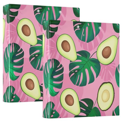 Ringbuch mit 3 Ringen, Avocados Blätter, Rosa, D-Ringbuch mit Taschen, große 3-Ringbücher für Schule, Uni, Büro, 2 Stück Ringbuch mit 3 Ringen, Avocados Blätter, Rosa, D-Ringbuch mit Taschen, große 3-Ringbücher für Schule, Uni, Büro, 2 Stück von RPLIFE