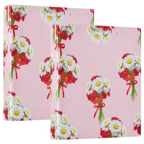 Ringbuch mit 3 Ringen, Blumensträuße, Gänseblümchen, rote Blumen, Rosa, D-Ringbücher mit Klemmbrett, große 3-Ringbücher für Schule, Uni, Büro, 2 Stück Ringbuch mit 3 Ringen, Blumensträuße, Gänseblümchen, rote Blumen, Rosa, D-Ringbücher mit Klemmbrett, große 3-Ringbücher für Schule, Uni, Büro, 2 Stück von RPLIFE