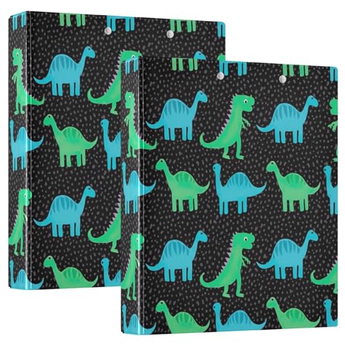Ringbuch mit 3 Ringen, Grün, Blau, Cartoon-Dinosaurier, schwarz, D-Ringbücher mit Taschen, große 3-Ringbücher für Schule, Uni, Büro, 2 Stück Ringbuch mit 3 Ringen, Grün, Blau, Cartoon-Dinosaurier, schwarz, D-Ringbücher mit Taschen, große 3-Ringbücher für Schule, Uni, Büro, 2 Stück von RPLIFE
