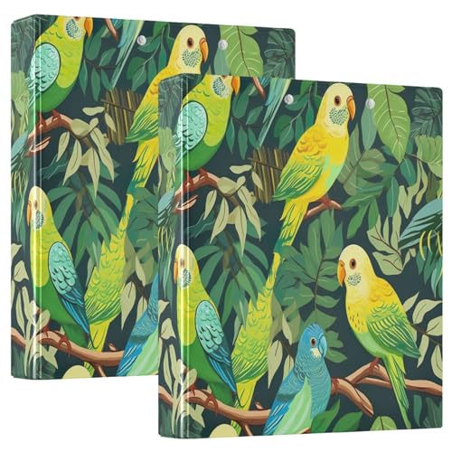 Ringbuch mit 3 Ringen, Grün/Gelb, Papageienblätter, D-Ringbuch mit Klemmbrett, große 3-Ringbücher für Schule, Uni, Büro, 2 Stück Ringbuch mit 3 Ringen, Grün/Gelb, Papageienblätter, D-Ringbuch mit Klemmbrett, große 3-Ringbücher für Schule, Uni, Büro, 2 Stück von RPLIFE