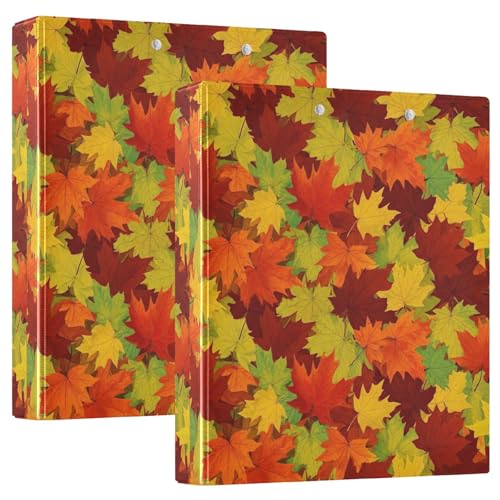Ringbuch mit 3 Ringen, Herbstblätter, orange-rot, D-Ringbuch mit Taschen, große 3-Ringbücher für Schule, Uni, Büro, 2 Stück Ringbuch mit 3 Ringen, Herbstblätter, orange-rot, D-Ringbuch mit Taschen, große 3-Ringbücher für Schule, Uni, Büro, 2 Stück von RPLIFE