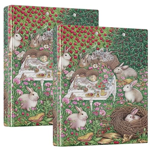Ringbuch mit 3 Ringen, Kaninchen, Garten, Blumen, D-Ringbuch mit Klemmbrett, große 3-Ringbücher für Schule, Uni, Büro, 2 Stück Ringbuch mit 3 Ringen, Kaninchen, Garten, Blumen, D-Ringbuch mit Klemmbrett, große 3-Ringbücher für Schule, Uni, Büro, 2 Stück von RPLIFE