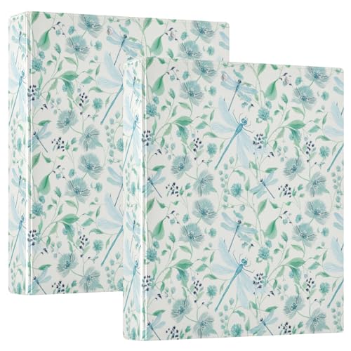 Ringbuch mit 3 Ringen, Libellen, Blumen, Blätter, D-Ringbücher mit Klemmbrett, große 3-Ringbücher für Schule, Uni, Büro, 2 Stück Ringbuch mit 3 Ringen, Libellen, Blumen, Blätter, D-Ringbücher mit Klemmbrett, große 3-Ringbücher für Schule, Uni, Büro, 2 Stück von RPLIFE