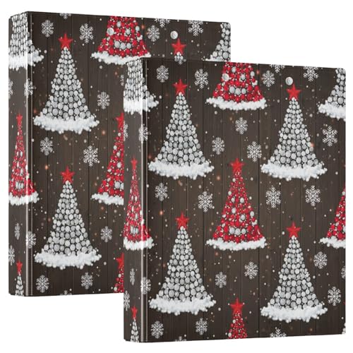 Ringbuch mit 3 Ringen, Weihnachtsbäume, Punkte, D-Ringbuch mit Klemmbrett, große 3-Ringbücher für Schule, Uni, Büro, 2 Stück Ringbuch mit 3 Ringen, Weihnachtsbäume, Punkte, D-Ringbuch mit Klemmbrett, große 3-Ringbücher für Schule, Uni, Büro, 2 Stück von RPLIFE