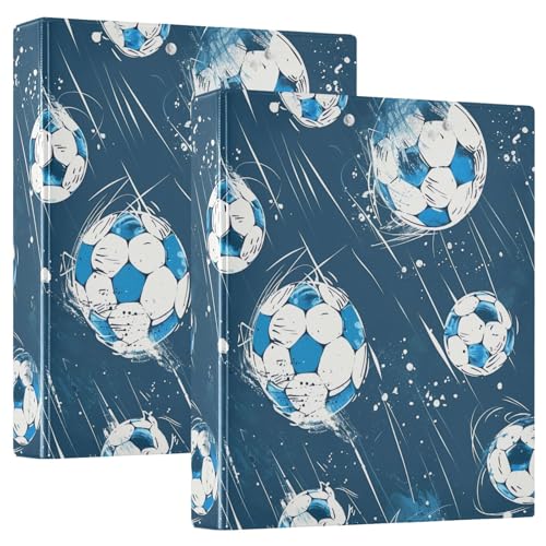 Ringbuch mit 3 Ringen, Weiß, Blau, Fußballbälle, D-Ringbuch mit Klemmbrett, große 3-Ringbücher für Schule, Uni, Büro, 2 Stück Ringbuch mit 3 Ringen, Weiß, Blau, Fußballbälle, D-Ringbuch mit Klemmbrett, große 3-Ringbücher für Schule, Uni, Büro, 2 Stück von RPLIFE