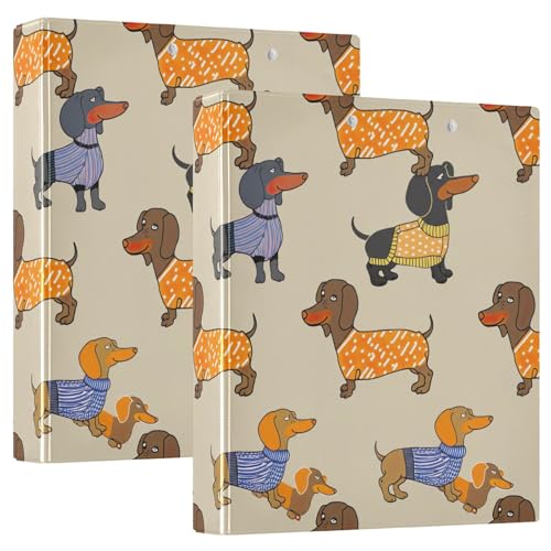 Ringbuch mit 3 Ringen, bezaubernde Dackel, Beige, D-Ringbuch mit Klemmbrett, große 3-Ringbücher für Schule, Uni, Büro, 2 Stück Ringbuch mit 3 Ringen, bezaubernde Dackel, Beige, D-Ringbuch mit Klemmbrett, große 3-Ringbücher für Schule, Uni, Büro, 2 Stück von RPLIFE