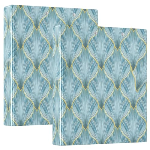 Ringbuch mit 3 Ringen, blaue Muscheln, D-Ringbücher mit Taschen, große 3-Ringbücher für Schule, Uni, Büro, 2 Stück Ringbuch mit 3 Ringen, blaue Muscheln, D-Ringbücher mit Taschen, große 3-Ringbücher für Schule, Uni, Büro, 2 Stück von RPLIFE