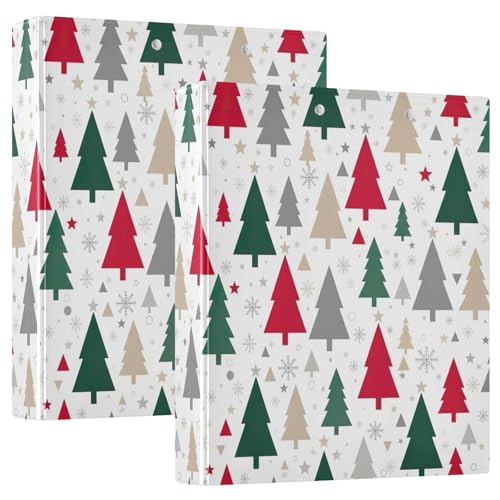 Ringbuch mit 3 Ringen, bunte Weihnachtsbäume, D-Ringbuch mit Klemmbrett, große 3-Ringbücher für Schule, Uni, Büro, 2 Stück Ringbuch mit 3 Ringen, bunte Weihnachtsbäume, D-Ringbuch mit Klemmbrett, große 3-Ringbücher für Schule, Uni, Büro, 2 Stück von RPLIFE