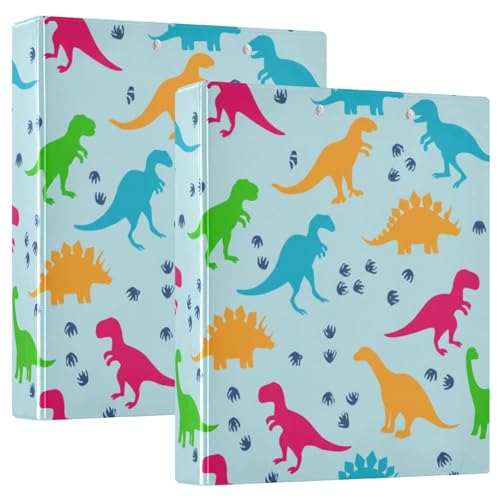 Ringbuch mit 3 Ringen, buntes Dinosaurier-Blau, D-Ringbuch mit Taschen, großes 3-Ringbuch für Schule, Uni, Büro, 2 Stück Ringbuch mit 3 Ringen, buntes Dinosaurier-Blau, D-Ringbuch mit Taschen, großes 3-Ringbuch für Schule, Uni, Büro, 2 Stück von RPLIFE