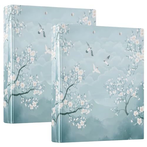 Ringbuch mit 3 Ringen, chinesischer Stil, Bäume, Blumen, Vögel, D-Ringbücher mit Klemmbrett, große 3-Ringbücher für Schule, Uni, Büro, 2 Stück Ringbuch mit 3 Ringen, chinesischer Stil, Bäume, Blumen, Vögel, D-Ringbücher mit Klemmbrett, große 3-Ringbücher für Schule, Uni, Büro, 2 Stück von RPLIFE