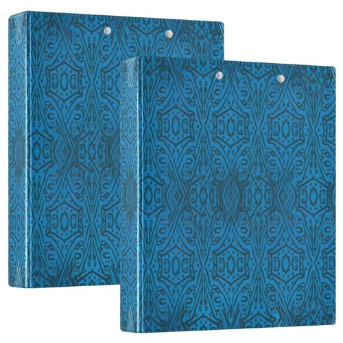 Ringbuch mit 3 Ringen, geometrisches Marineblau, D-Ringbuch mit Taschen, groß, 3-Ringbücher für Schule, Uni, Büro, 2 Stück Ringbuch mit 3 Ringen, geometrisches Marineblau, D-Ringbuch mit Taschen, groß, 3-Ringbücher für Schule, Uni, Büro, 2 Stück von RPLIFE