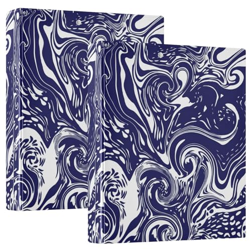 Ringbuch mit 3 Ringen, marineblau und weiß, D-Ringbücher mit Klemmbrett, große 3-Ringbücher für Schule, Uni, Büro, 2 Stück Ringbuch mit 3 Ringen, marineblau und weiß, D-Ringbücher mit Klemmbrett, große 3-Ringbücher für Schule, Uni, Büro, 2 Stück von RPLIFE