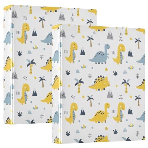 Ringbuch mit 3 Ringen, niedliche Cartoon-Dinosaurier, Gelb, D-Ringbücher mit Klemmbrett, große 3-Ringbücher für Schule, Uni, Büro, 2 Stück Ringbuch mit 3 Ringen, niedliche Cartoon-Dinosaurier, Gelb, D-Ringbücher mit Klemmbrett, große 3-Ringbücher für Schule, Uni, Büro, 2 Stück von RPLIFE