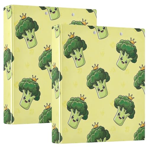 Ringbuch mit 3 Ringen, niedlicher Cartoon-Brokkoli-D-Ringordner mit Klemmbrett, große 3-Ringbücher für Schule, Uni, Büro, 2 Stück Ringbuch mit 3 Ringen, niedlicher Cartoon-Brokkoli-D-Ringordner mit Klemmbrett, große 3-Ringbücher für Schule, Uni, Büro, 2 Stück von RPLIFE