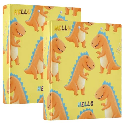 Ringbuch mit 3 Ringen, niedlicher Cartoon-orangefarbener Dinosaurier-Blau, D-Ringbuch mit Klemmbrett, große 3-Ringbücher für Schule, Uni, Büro, 2 Stück Ringbuch mit 3 Ringen, niedlicher Cartoon-orangefarbener Dinosaurier-Blau, D-Ringbuch mit Klemmbrett, große 3-Ringbücher für Schule, Uni, Büro, 2 Stück von RPLIFE