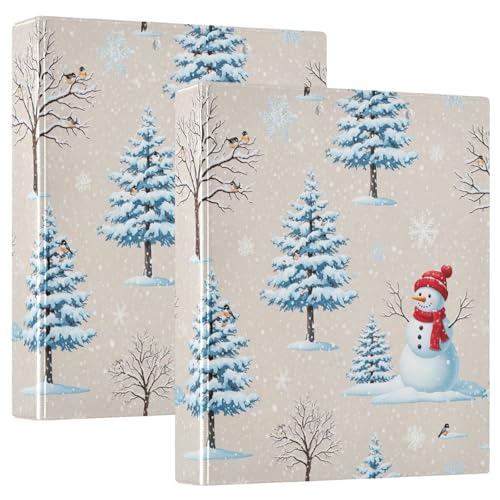Ringbuch mit 3 Ringen, niedlicher Schneemann, D-Ringbücher mit Taschen, große 3-Ringbücher für Schule, Uni, Büro, 2 Stück Ringbuch mit 3 Ringen, niedlicher Schneemann, D-Ringbücher mit Taschen, große 3-Ringbücher für Schule, Uni, Büro, 2 Stück von RPLIFE