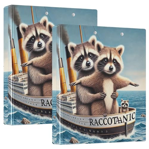 Ringbuch mit 3 Ringen, niedlicher Waschbär-D-Ringordner mit Klemmbrett, große 3-Ringbücher für Schule, Uni, Büro, 2 Stück Ringbuch mit 3 Ringen, niedlicher Waschbär-D-Ringordner mit Klemmbrett, große 3-Ringbücher für Schule, Uni, Büro, 2 Stück von RPLIFE
